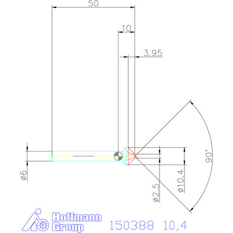 Garant VHM precíziós kúpsüllyesztő egyenlőtlen osztással. 90° 10,4 mm