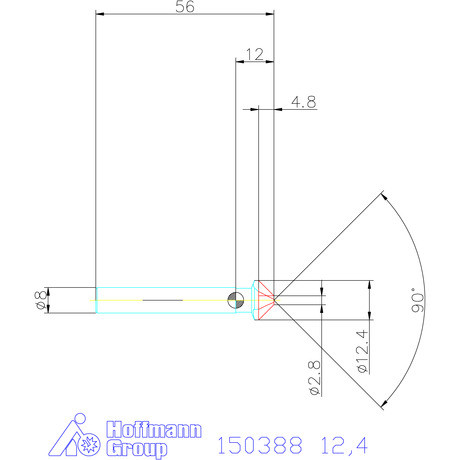 Garant VHM precíziós kúpsüllyesztő egyenlőtlen osztással. 90° 12,4 mm