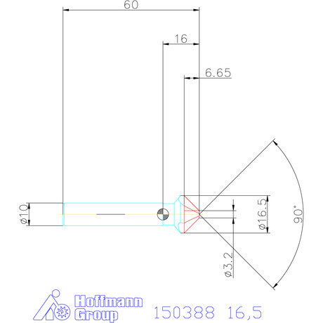 Garant VHM precíziós kúpsüllyesztő egyenlőtlen osztással. 90° 16,5 mm