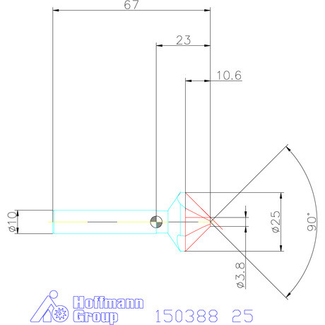 Garant VHM precíziós kúpsüllyesztő egyenlőtlen osztással. 90° 25 mm