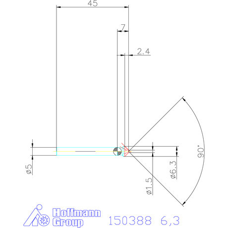 Garant VHM precíziós kúpsüllyesztő egyenlőtlen osztással. 90° 6,3 mm