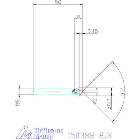Garant VHM precíziós kúpsüllyesztő egyenlőtlen osztással. 90° 8,3 mm
