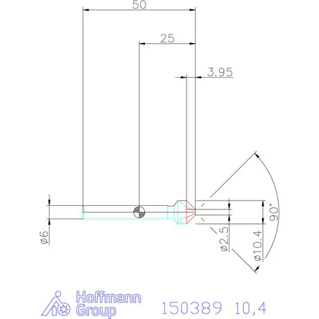 Garant Precíziós kúpsüllyesztő egyenlőtlen osztással 90° 10,4 mm