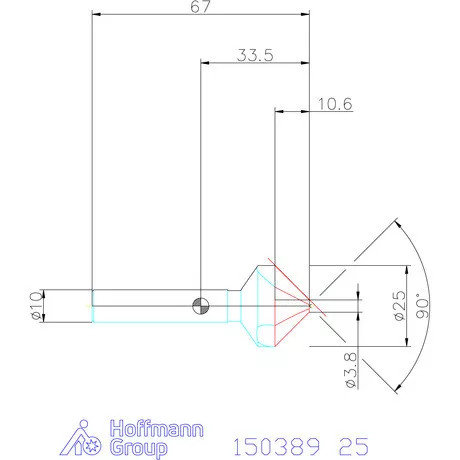 Garant Precíziós kúpsüllyesztő egyenlőtlen osztással 90° 25 mm