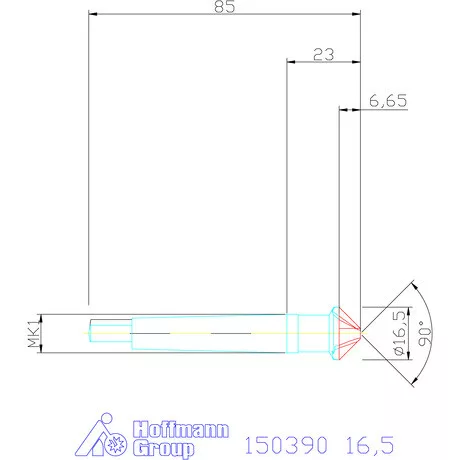 Garant Precíziós kúpsüllyesztő 90° 16,5 mm