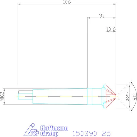 Garant Precíziós kúpsüllyesztő 90° 25 mm