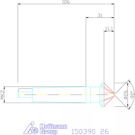 Garant Precíziós kúpsüllyesztő 90° 26 mm