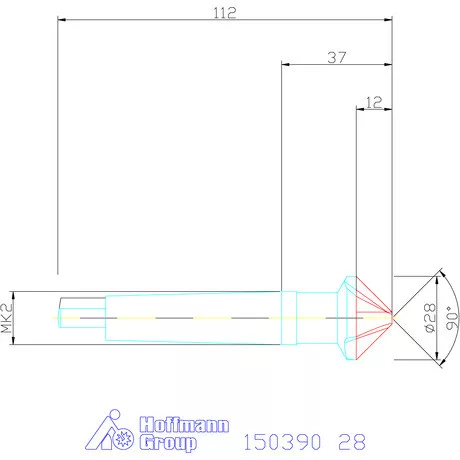 Garant Precíziós kúpsüllyesztő 90° 28 mm