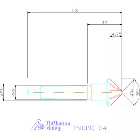 Garant Precíziós kúpsüllyesztő 90° 34 mm