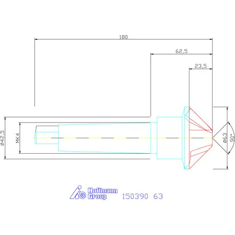 Garant Precíziós kúpsüllyesztő 90° 63 mm