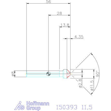 Garant Precíziós kúpsüllyesztő egyenlőtlen osztással és 3 befogófelülettel 90° 11,5 mm