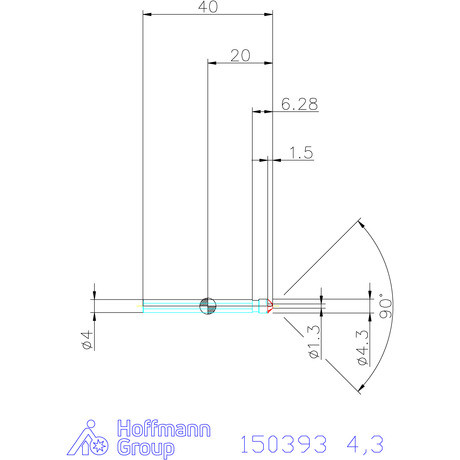 Garant Precíziós kúpsüllyesztő egyenlőtlen osztással és 3 befogófelülettel 90° 4,3 mm