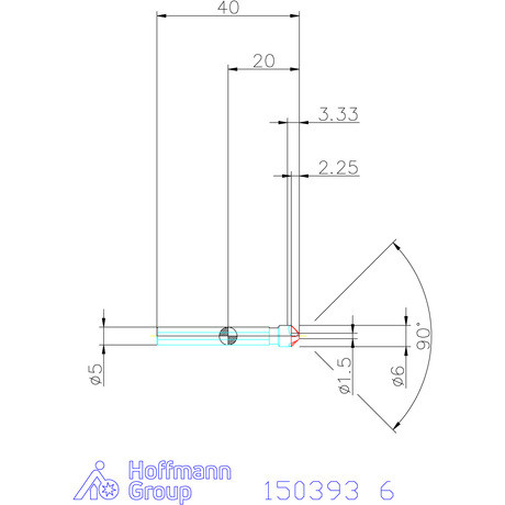 Garant Precíziós kúpsüllyesztő egyenlőtlen osztással és 3 befogófelülettel 90° 6 mm