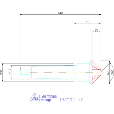 Garant Precíziós kúpsüllyesztő 90° 40 mm
