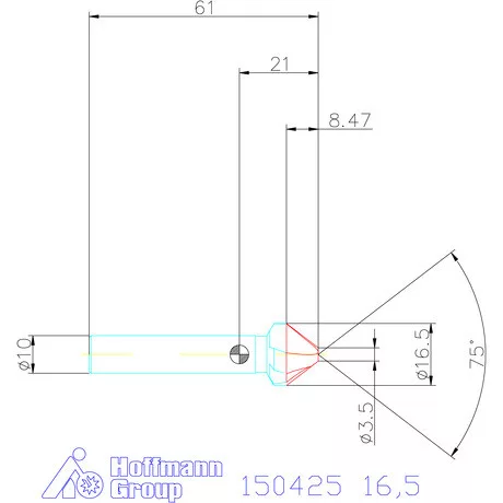 Garant Kúpsüllyesztő 75° 16,5 mm