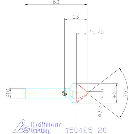 Garant Kúpsüllyesztő 75° 20 mm