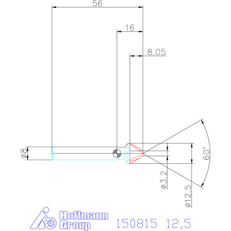 Garant Precíziós kúpsüllyesztő egyenlőtlen osztással 60° 12,5 mm