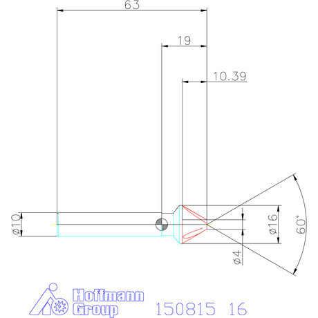 Garant Precíziós kúpsüllyesztő egyenlőtlen osztással 60° 16 mm