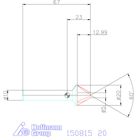 Garant Precíziós kúpsüllyesztő egyenlőtlen osztással 60° 20 mm