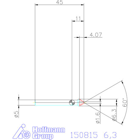 Garant Precíziós kúpsüllyesztő egyenlőtlen osztással 60° 6,3 mm