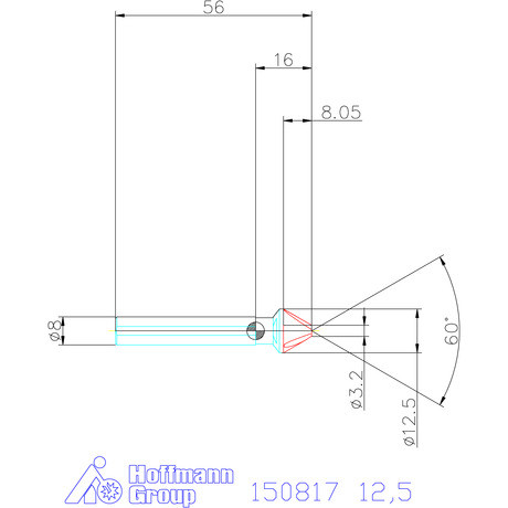 Garant Precíziós kúpsüllyesztő egyenlőtlen osztással, 3 befogófelülettel 60° 12,5 mm