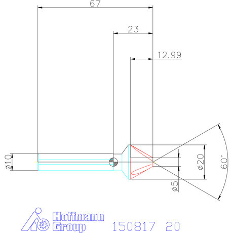 Garant Precíziós kúpsüllyesztő egyenlőtlen osztással, 3 befogófelülettel 60° 20 mm