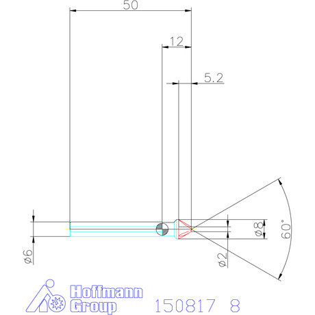 Garant Precíziós kúpsüllyesztő egyenlőtlen osztással, 3 befogófelülettel 60° 8 mm
