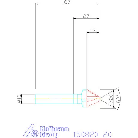 Garant Kúpsüllyesztő, Form C 60° 20 mm