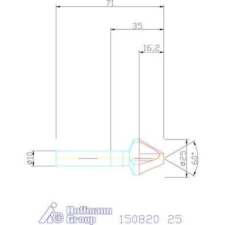 Garant Kúpsüllyesztő, Form C 60° 25 mm