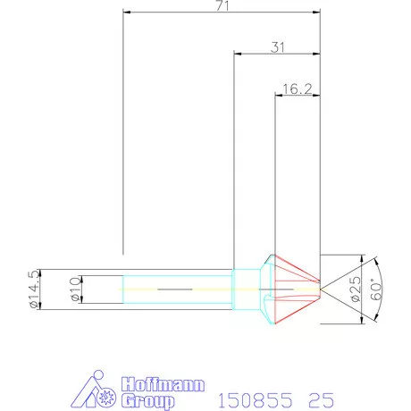 Garant Kúpsüllyesztő VHM 60° 25 mm