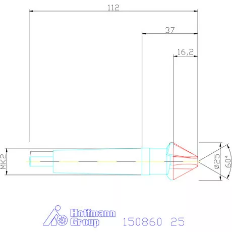 Garant Kúpsüllyesztő, Form D 60° 25 mm