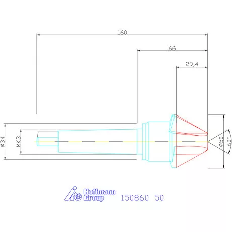 Garant Kúpsüllyesztő, Form D 60° 50 mm