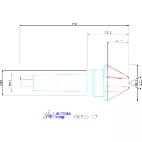 Garant Kúpsüllyesztő, Form D 60° 63 mm