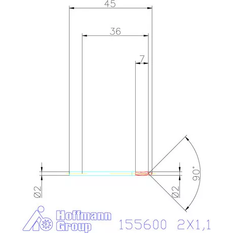Garant Mini süllyesztő átmenő furathoz 90° 2X1,1 mm