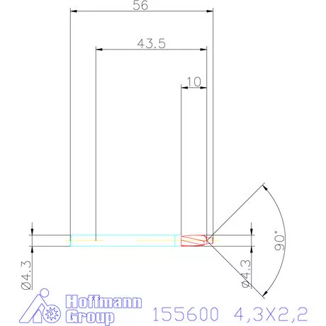 Garant Mini süllyesztő átmenő furathoz 90° 4,3X2,2 mm