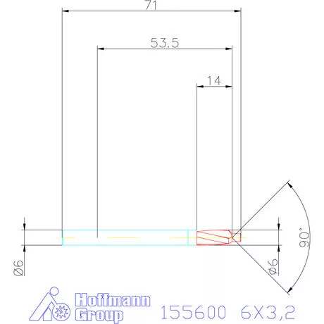 Garant Mini süllyesztő átmenő furathoz 90° 6X3,2 mm