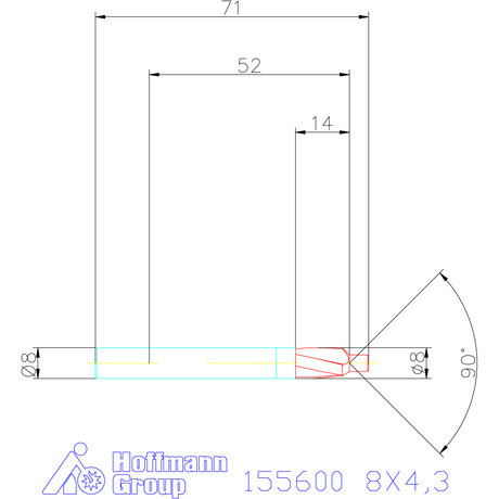 Garant Mini süllyesztő átmenő furathoz 90° 8X4,3 mm