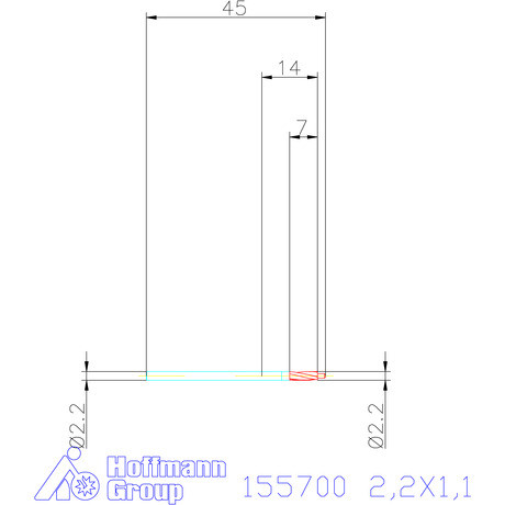 Garant Mini csapos süllyesztő 180°, átmenőfurathoz 180° 2,2X1,1 mm