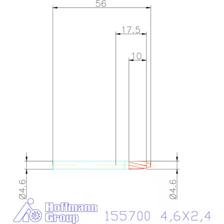 Garant Mini csapos süllyesztő 180°, átmenőfurathoz 180° 4,6X2,4 mm