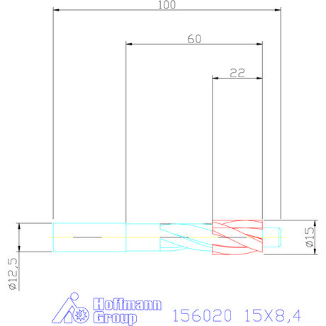 Garant DIN csapos süllyesztő átmenőfurathoz 15X8,4 mm