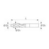 DIN csapos süllyesztő átmenőfurathoz  18X11 mm