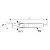 DIN csapos süllyesztő átmenőfurathoz  18X11 mm