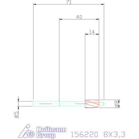 Garant DIN csapos süllyesztő magfurathoz 8X3,3 mm
