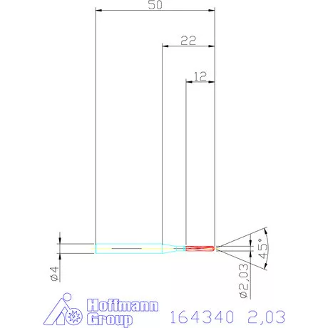 Garant VHM-NC gépi dörzsár 2,03 mm