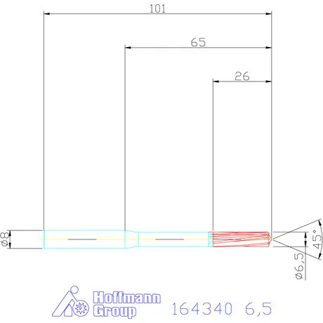 Garant VHM-NC gépi dörzsár 6,5 mm