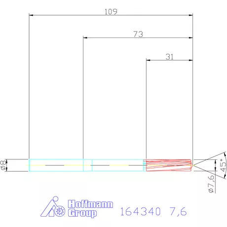 Garant VHM-NC gépi dörzsár 7,6 mm