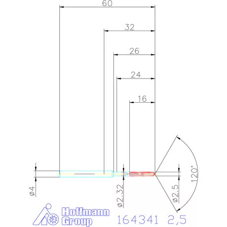 Garant VHM-NC gépi dörzsár 2,5 mm