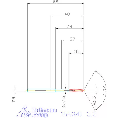 Garant VHM-NC gépi dörzsár 3,3 mm