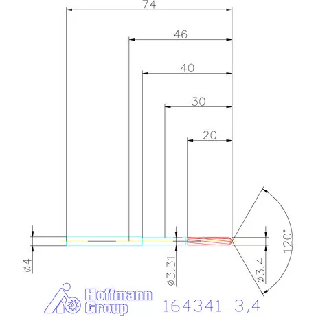 Garant VHM-NC gépi dörzsár 3,4 mm