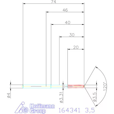 Garant VHM-NC gépi dörzsár 3,5 mm